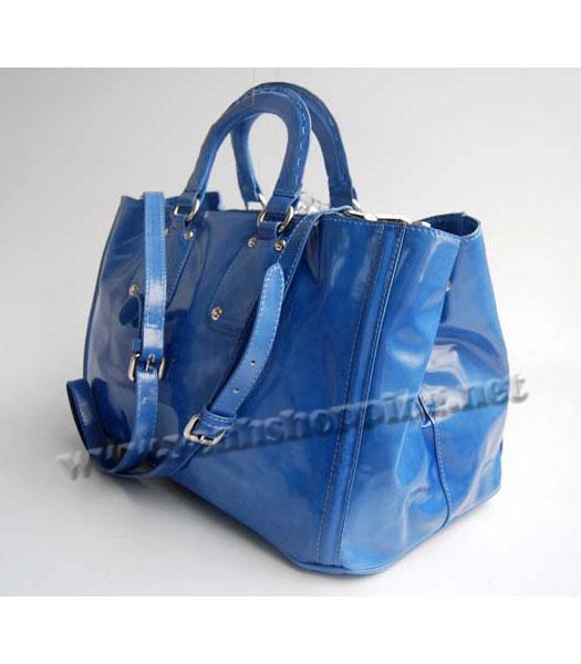 Prada Spazzolato Shopping Tote Handbag in Dark Blue-2
