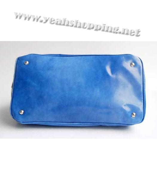 Prada Spazzolato Shopping Tote Handbag in Dark Blue-4