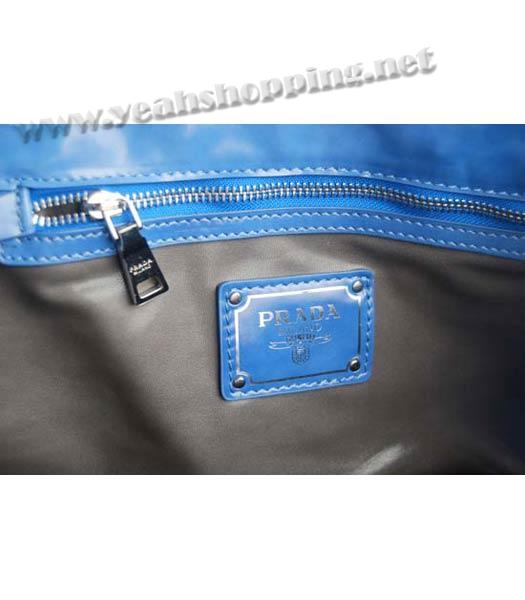 Prada Spazzolato Shopping Tote Handbag in Dark Blue-6