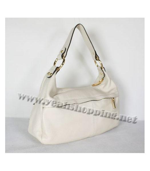 Prada Studded Single Shoulder Bag in Offwhite Leather-1