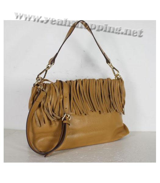 Prada Tassel Shoulder Bag Apricot Leather-1