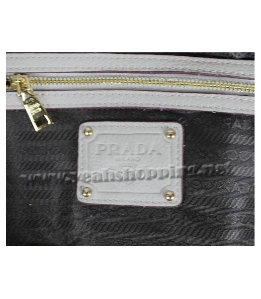 Prada Tassel Shoulder Bag Grey Leather-4