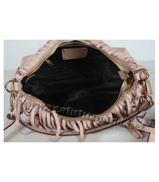 Prada Tassel Shoulder Bag Pink Leather-3
