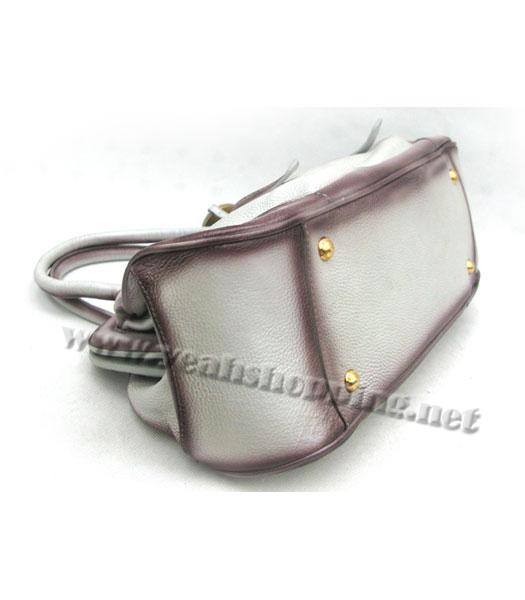 Prada Tessuto Doctor Leather Shoulder Bag Silver Grey-3