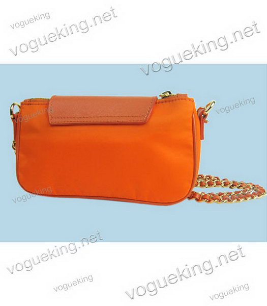 Prada Tessuto Saffiano Wristlet Nylon With Orange Leather Bag-2