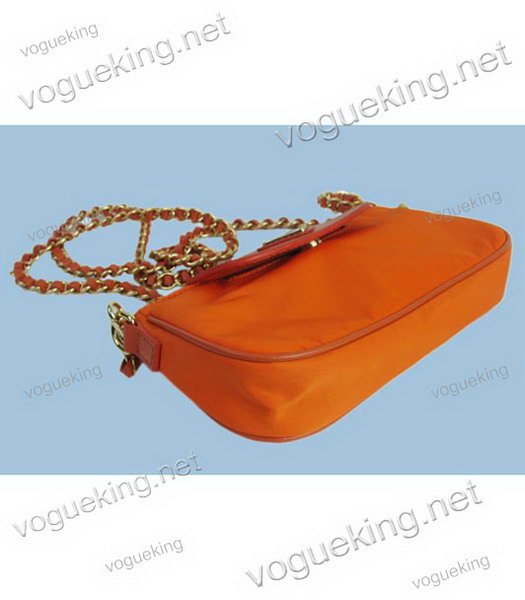 Prada Tessuto Saffiano Wristlet Nylon With Orange Leather Bag-3