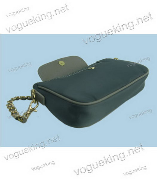 Prada Tessuto Saffiano Wristlet Waterproof With Grey Leather Bag-3