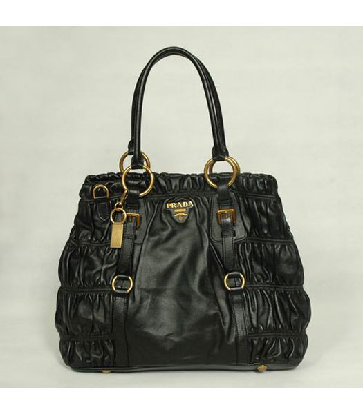 Prada Tote Bag Black Leather