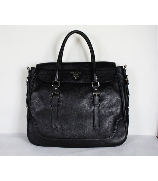 Prada Tote Bag in Black Leather
