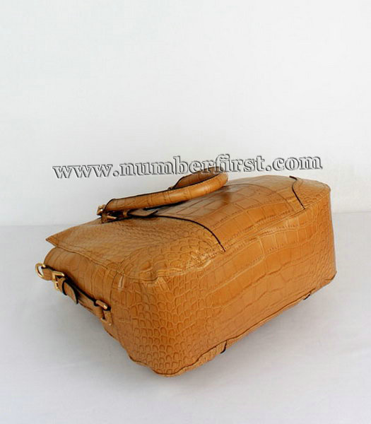 Prada Tote Bag in Light Coffee Croc Veins Leather-3