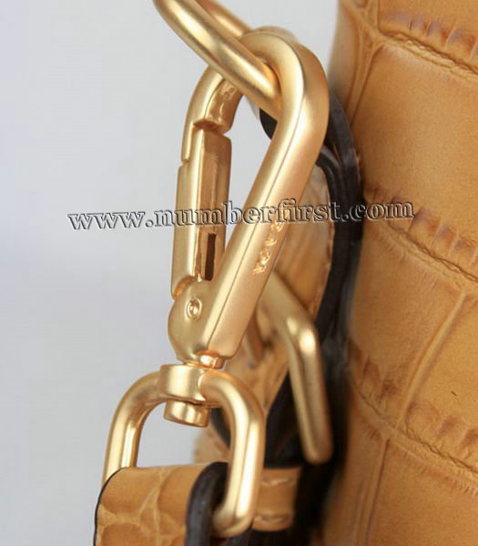 Prada Tote Bag in Light Coffee Croc Veins Leather-6
