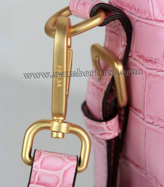 Prada Tote Bag in Pink Croc Veins Leather-6