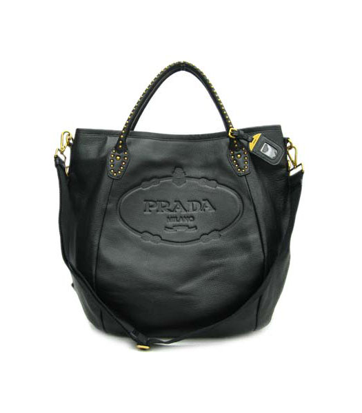 Prada Tote Handbag Black Leather_BR4426