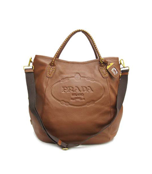 Prada Tote Handbag Coffee Leather_BR4426