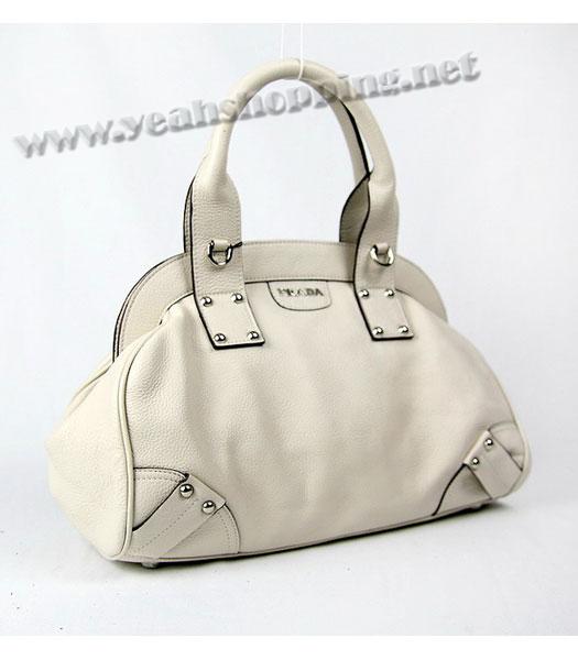 Prada Tote Handbag in Offwhite Leather-1