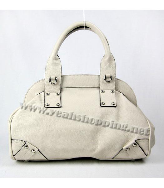 Prada Tote Handbag in Offwhite Leather-2