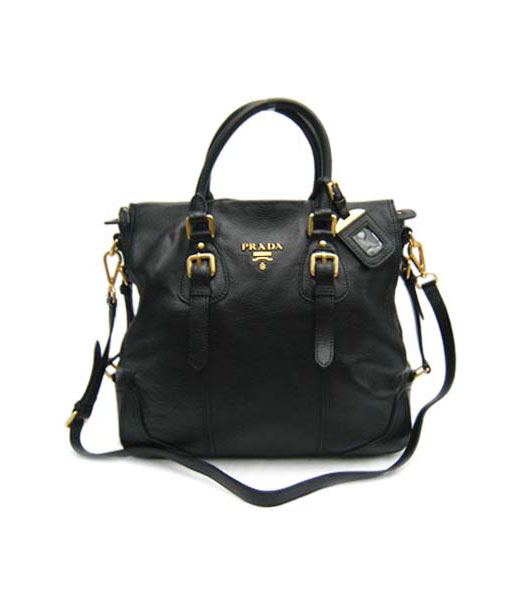 Prada Tote Shoulder Bag Black Leather_BR2350