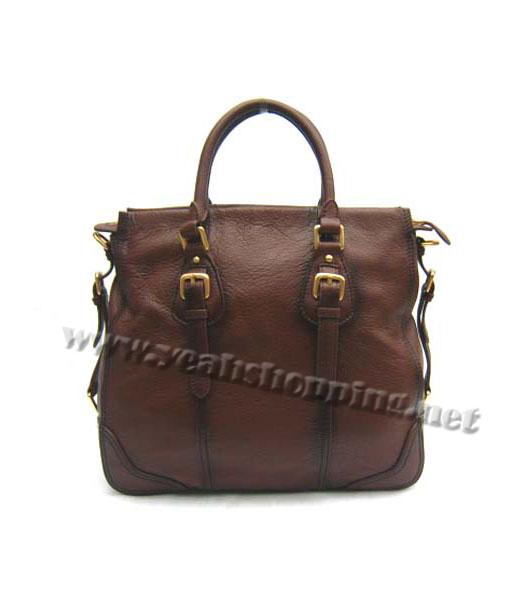 Prada Tote Shoulder Bag Coffee Leather_BR2350-1