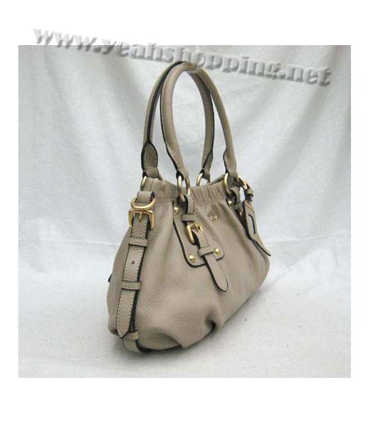Prada Tote Shoulder Bag Grey Leather_BR3928-2