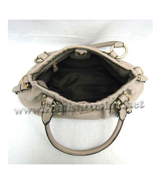 Prada Tote Shoulder Bag Grey Leather_BR3928-4