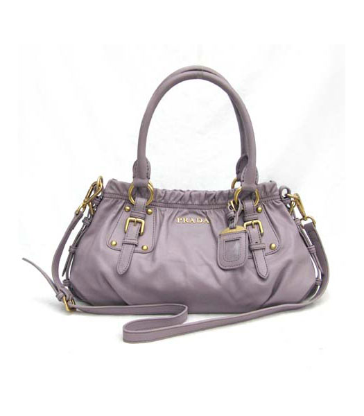 Prada Tote Shoulder Bag Pink Purple Leather_BR3928