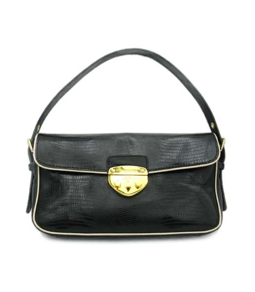 Prada Tote Single Shoulder Bag Black Leather_BR4424
