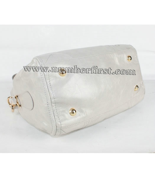 Prada v Calf Leather Tote Bag in Light Grey-2
