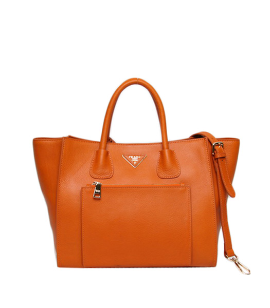 Prada Vit Daino Orange Original Leather Singapore Bag