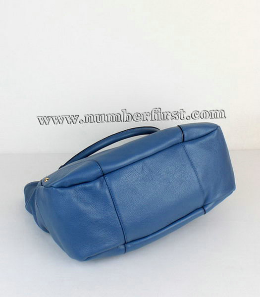 Prada Vitello Calfskin Tote Bag in Light Blue Calf Leather-3