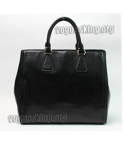 Prada Vitello Daino Original Leather Tote Bag Black-1