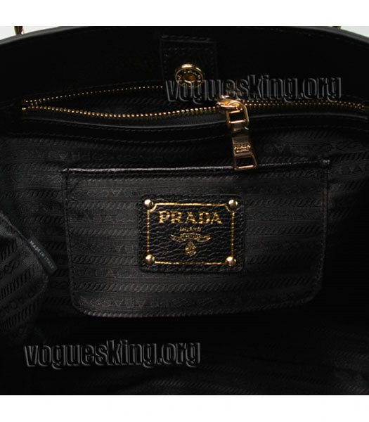 Prada Vitello Daino Original Leather Tote Bag Black-5