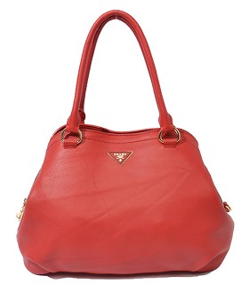 Prada Vitello Daino Red Original Leather Tote Bag