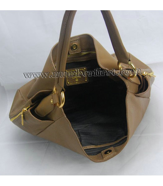 Prada Vitello Daino Tote Bag in Brown Leather-4