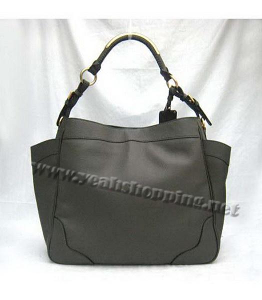 Prada Vitello Danino Tote Bag Dark Grey-1