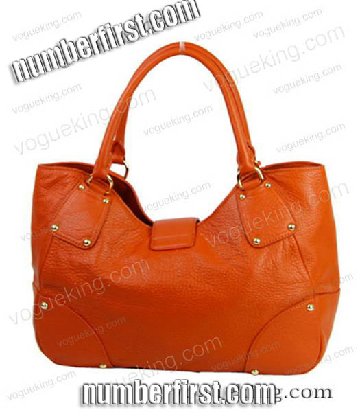 Prada Vitello Imported Calfskin Leather Tote Bag Orange-1