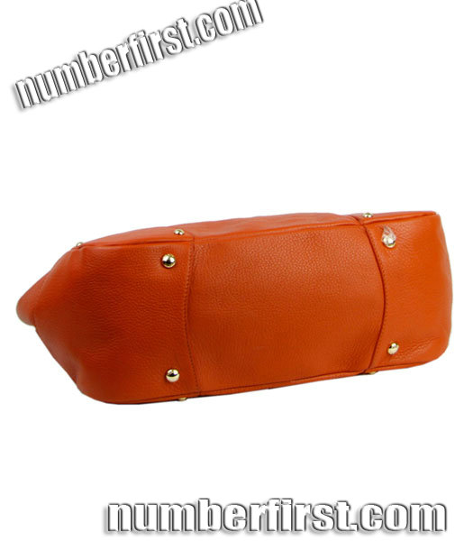 Prada Vitello Imported Calfskin Leather Tote Bag Orange-3