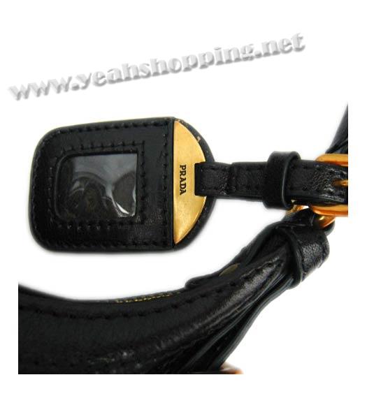 Prada Vitello Shine Leather Hobo Bag in Black_BR4315-5