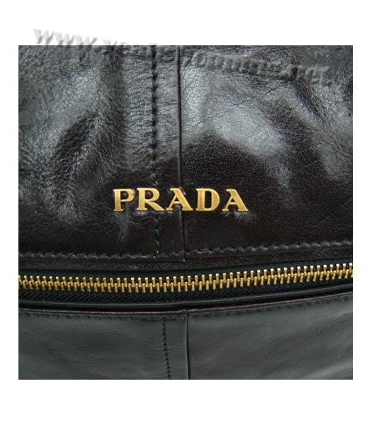 Prada Vitello Shine Leather Hobo Bag in Black_BR4315-6