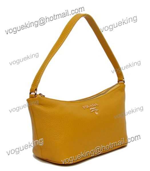 Prada Yellow Leather Shoulder Bag-1