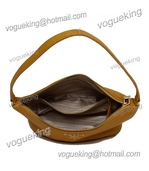 Prada Yellow Leather Shoulder Bag-3