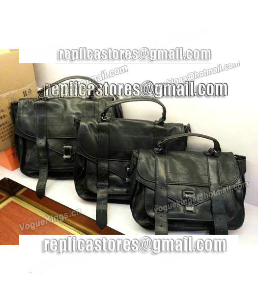 Proenza Schouler PS1 Lambskin Leather Large Satchel Bag Black-4