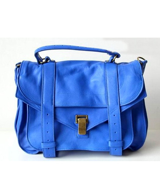 Proenza Schouler PS1 Medium Satchel Bag Lambskin Leather 6181 Fluorescent Blue