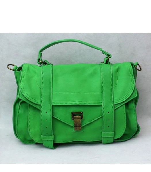 Proenza Schouler PS1 Medium Satchel Bag Lambskin Leather 6181 Green
