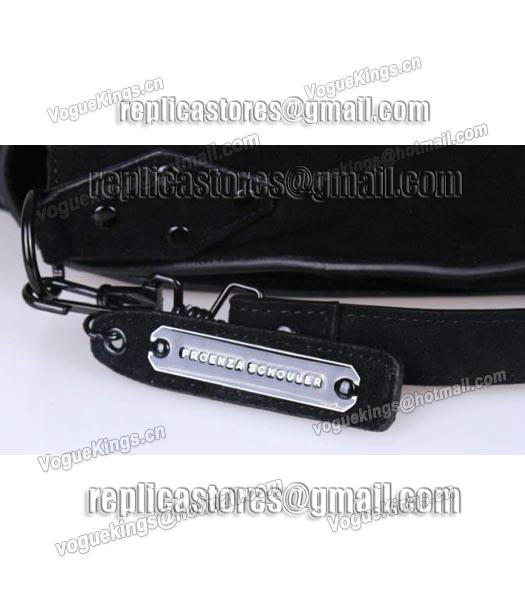 Proenza Schouler PS1 Medium Satchel Bag Suede Leather 6181 Black-3
