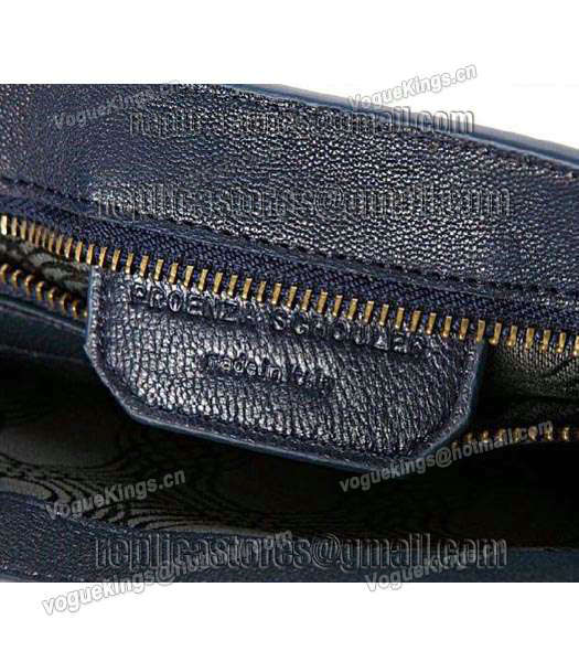 Proenza Schouler PS1 Pochette Clutch Bag Sapphire Blue Leather Golden Metal-1