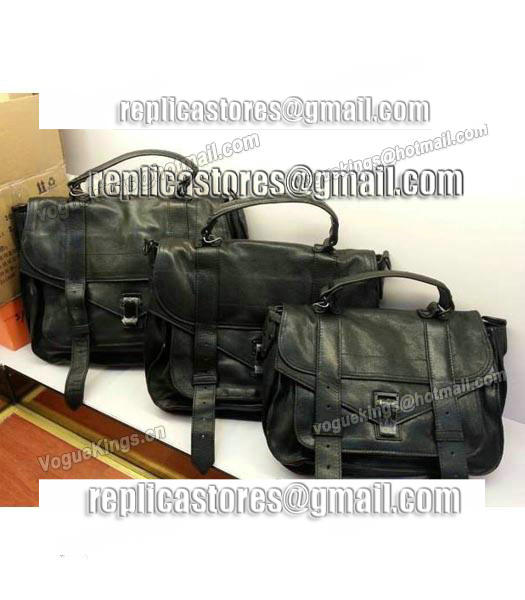 Proenza Schouler PS1 Small Satchel Bag Lambskin Leather Black-4