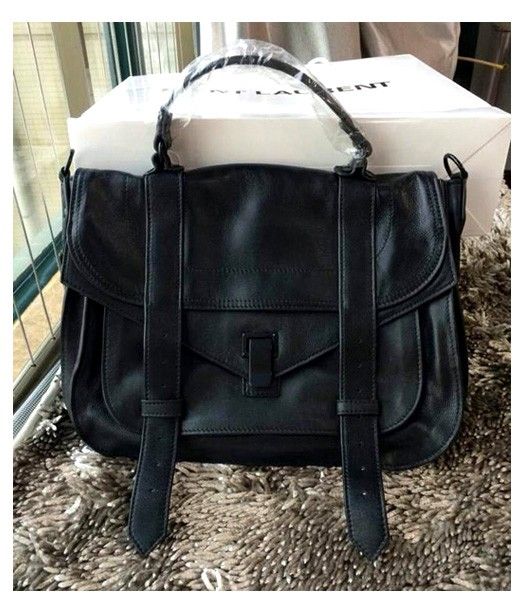 Proenza Schouler PS1 Small Satchel Bag Lambskin Leather Black