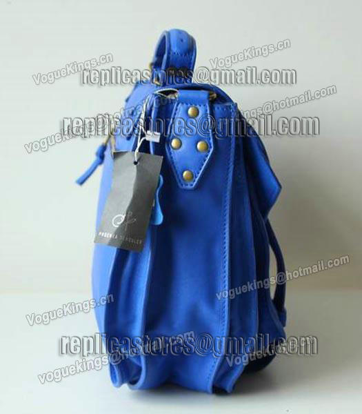 Proenza Schouler PS1 Small Satchel Bag Lambskin Leather Fluorescent Blue-2