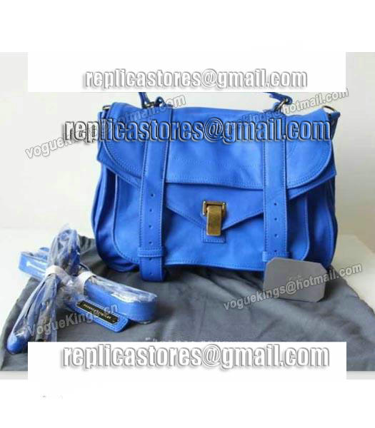 Proenza Schouler PS1 Small Satchel Bag Lambskin Leather Fluorescent Blue-4