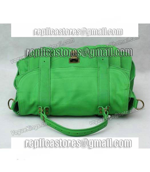 Proenza Schouler PS1 Small Satchel Bag Lambskin Leather Green-4